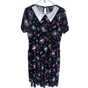TORRID DISNEY VILLAINS POCKETS SKATER DRESS, STRETCH VELVET Plus Sz 0 Or L 12